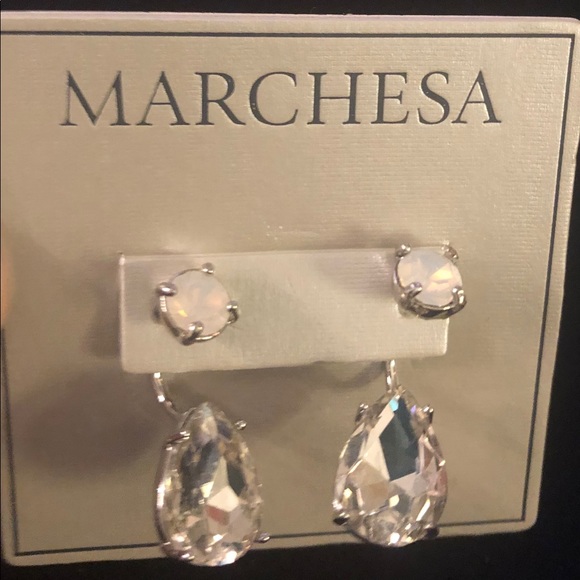 Marchesa Jewelry - Marchesa Crystal pear shaped drop earrings
